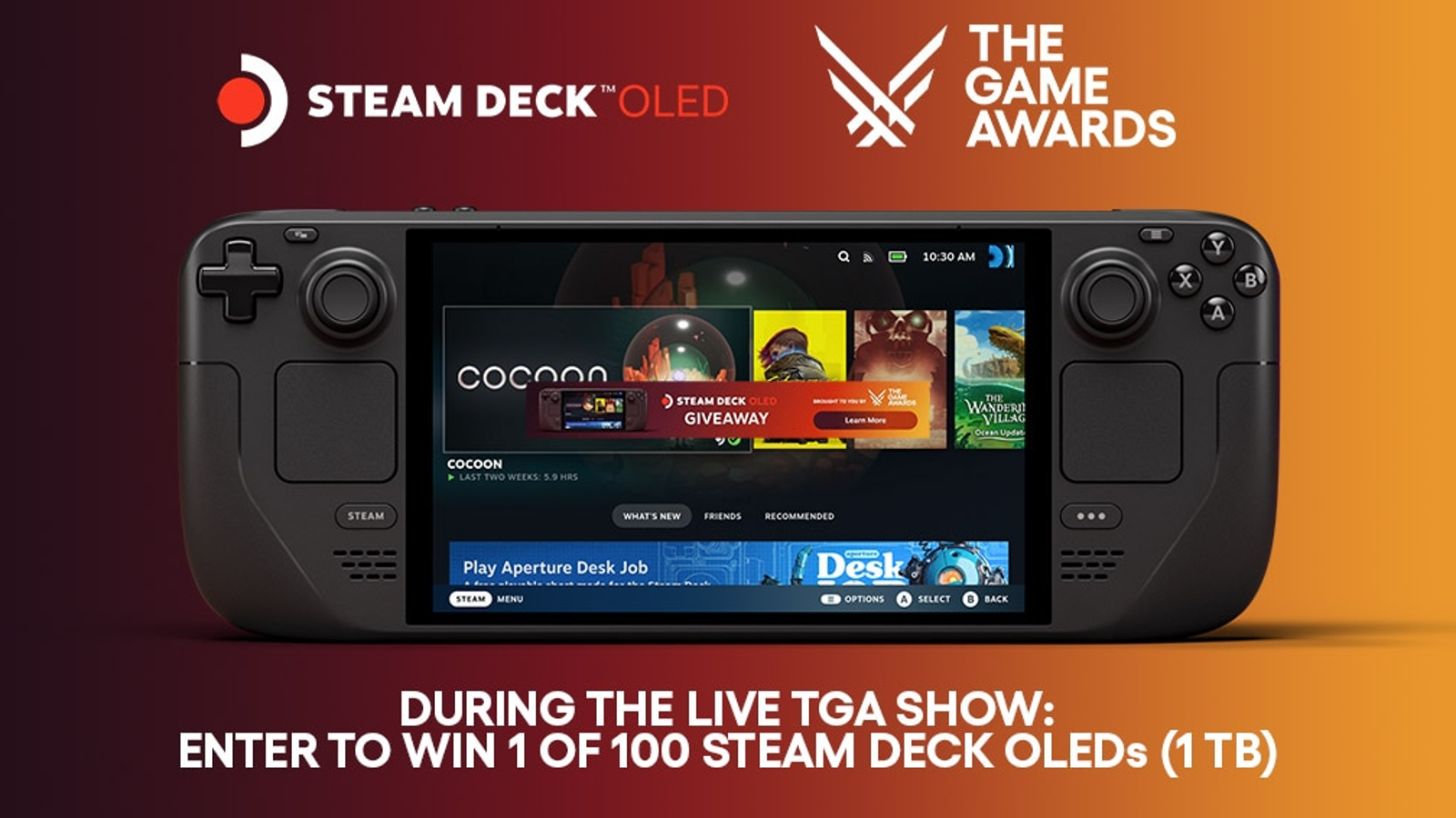 Ganha uma Steam Deck OLED durante os Game Awards 2023